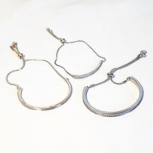 Silver & rose gold slider bracelet bundle